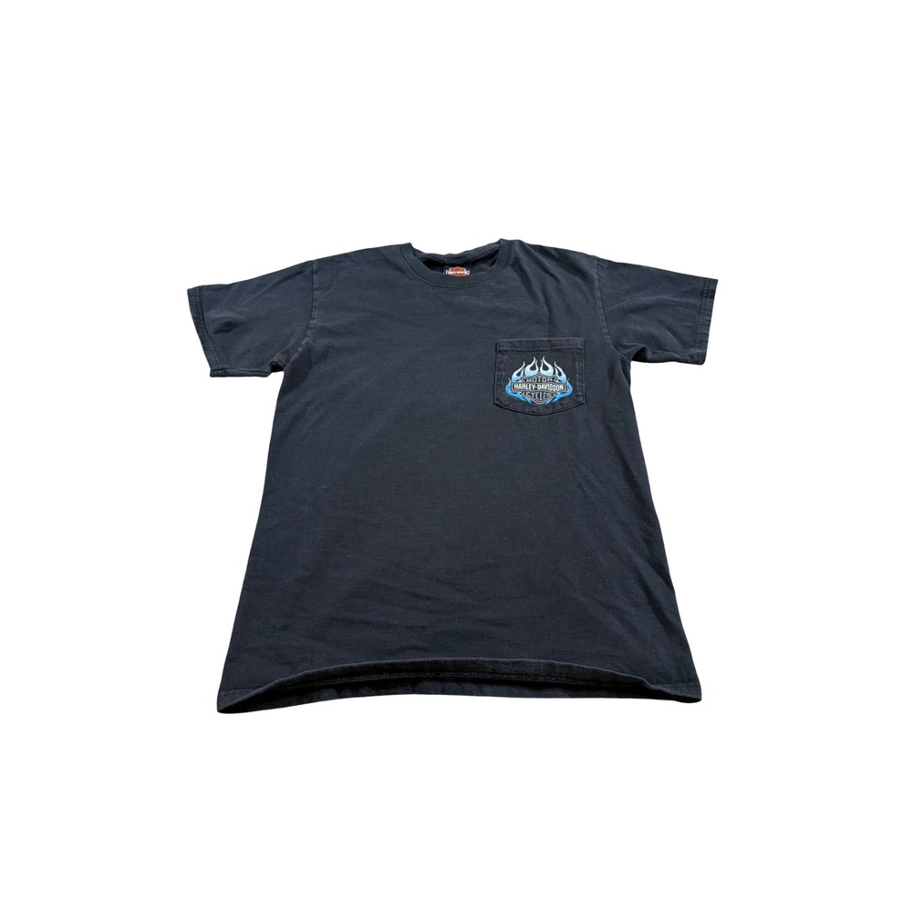 Harley Davidson Black York‎ Vehicle Operations Graphic Shirt Bikercore Flame S